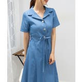 ストレッチ デニム リボンベルト 配色ステッチ ロングワンピース | Pumpkin Port | 詳細画像8