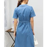 ストレッチ デニム リボンベルト 配色ステッチ ロングワンピース | Pumpkin Port | 詳細画像9