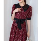 リボンベルト付 花柄 クレリック 半袖ワンピース | Pumpkin  Port | 詳細画像8 