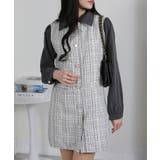 ラメツィード 襟取り外し可能 前あきミニワンピース | Pumpkin  Port | 詳細画像2 