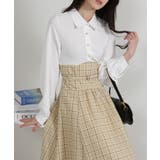 シャツ×細ベルト付ハイウエスト ドッキングワンピース | Pumpkin  Port | 詳細画像14 