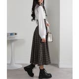 シャツ×細ベルト付ハイウエスト ドッキングワンピース | Pumpkin  Port | 詳細画像6 