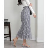 ラメ花柄 レース地 マーメイドロングスカート | Pumpkin  Port | 詳細画像18 