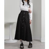 配色ステッチ 前ボタン マーメイドロングスカート | Pumpkin  Port | 詳細画像3 