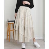 アシメ切替 小花柄 ティアードロングスカート | Pumpkin  Port | 詳細画像10 