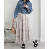 アシメ切替 小花柄 ティアードロングスカート | Pumpkin  Port | 詳細画像21 