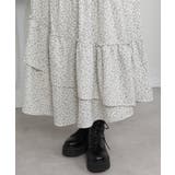 アシメ切替 小花柄 ティアードロングスカート | Pumpkin  Port | 詳細画像28 