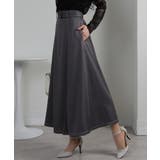 配色ステッチ サイドスリット ベルト付ロングスカート | Pumpkin  Port | 詳細画像18 