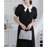 レースリボン襟 ゴールドプレート付 半袖 ワンピース | Pumpkin  Port | 詳細画像1 