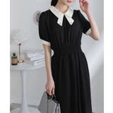 レースリボン襟 ゴールドプレート付 半袖 ワンピース | Pumpkin  Port | 詳細画像2 