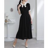 レースリボン襟 ゴールドプレート付 半袖 ワンピース | Pumpkin  Port | 詳細画像4 