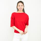 レッド | 肩透かしモチーフドルマンプルオーバー | Pumpkin  Port