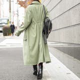 ポリエステルピーチ ドローストリングテーラードロングコート | Pumpkin  Port | 詳細画像5 