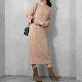 ベージュ | ケーブルニット ロングワンピース | Pumpkin  Port