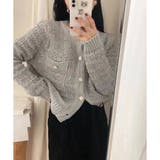 レトロな大人カジュアル ニットカーディガン 韓国 韓国ファッション | Pumpkin Port | 詳細画像18