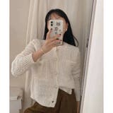 レトロな大人カジュアル ニットカーディガン 韓国 韓国ファッション | Pumpkin Port | 詳細画像5