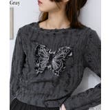 グレー | ブロークン バタフライ ロンT | Pumpkin Port