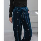 花柄刺繍 ベロア イージーワイド パンツ(裏地付き) | Pumpkin Port | 詳細画像16