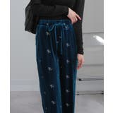 花柄刺繍 ベロア イージーワイド パンツ(裏地付き) | Pumpkin Port | 詳細画像17