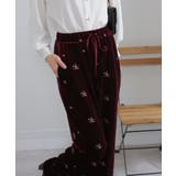 花柄刺繍 ベロア イージーワイド パンツ(裏地付き) | Pumpkin Port | 詳細画像24