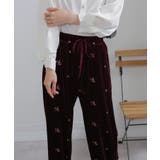 花柄刺繍 ベロア イージーワイド パンツ(裏地付き) | Pumpkin Port | 詳細画像25