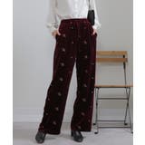 花柄刺繍 ベロア イージーワイド パンツ(裏地付き) | Pumpkin Port | 詳細画像26