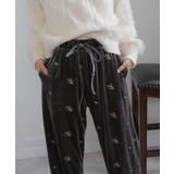 花柄刺繍 ベロア イージーワイド パンツ(裏地付き) | Pumpkin Port | 詳細画像47