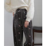 花柄刺繍 ベロア イージーワイド パンツ(裏地付き) | Pumpkin Port | 詳細画像48