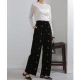 花柄刺繍 ベロア イージーワイド パンツ(裏地付き) | Pumpkin Port | 詳細画像6