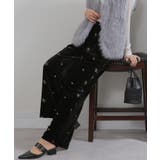 花柄刺繍 ベロア イージーワイド パンツ(裏地付き) | Pumpkin Port | 詳細画像9