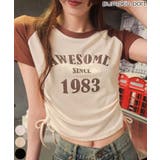 サイドドロストリボン ラグランスリーブ ショート丈半袖Tシャツ | Pumpkin Port | 詳細画像1