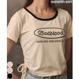 サークルロゴプリント サイドドロストリボン ショート丈半袖Tシャツ | Pumpkin Port | 詳細画像1