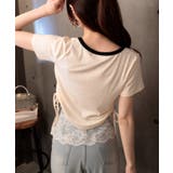 サークルロゴプリント サイドドロストリボン ショート丈半袖Tシャツ | Pumpkin Port | 詳細画像17