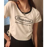 サークルロゴプリント サイドドロストリボン ショート丈半袖Tシャツ | Pumpkin Port | 詳細画像19