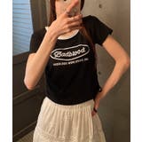 サークルロゴプリント サイドドロストリボン ショート丈半袖Tシャツ | Pumpkin Port | 詳細画像23