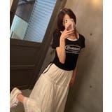 サークルロゴプリント サイドドロストリボン ショート丈半袖Tシャツ | Pumpkin Port | 詳細画像24