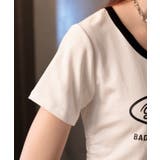 サークルロゴプリント サイドドロストリボン ショート丈半袖Tシャツ | Pumpkin Port | 詳細画像30