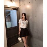 サークルロゴプリント サイドドロストリボン ショート丈半袖Tシャツ | Pumpkin Port | 詳細画像9