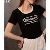 ブラック | サークルロゴプリント サイドドロストリボン ショート丈半袖Tシャツ | Pumpkin Port