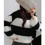 シャギーボーダー ショート丈ボリューム袖ニット | Pumpkin Port | 詳細画像14