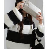 シャギーボーダー ショート丈ボリューム袖ニット | Pumpkin Port | 詳細画像15