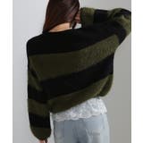 シャギーボーダー ショート丈ボリューム袖ニット | Pumpkin Port | 詳細画像26