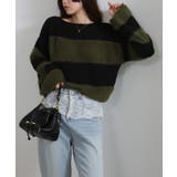 シャギーボーダー ショート丈ボリューム袖ニット | Pumpkin Port | 詳細画像27