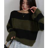 シャギーボーダー ショート丈ボリューム袖ニット | Pumpkin Port | 詳細画像28