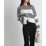 シャギーボーダー ショート丈ボリューム袖ニット | Pumpkin Port | 詳細画像37