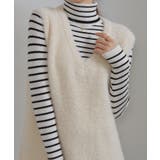 シャギーニット サイドスリット Vネック ベスト | Pumpkin  Port | 詳細画像10 