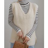 シャギーニット サイドスリット Vネック ベスト | Pumpkin  Port | 詳細画像11 