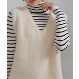 シャギーニット サイドスリット Vネック ベスト | Pumpkin  Port | 詳細画像12 