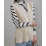 シャギーニット サイドスリット Vネック ベスト | Pumpkin  Port | 詳細画像13 