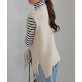 シャギーニット サイドスリット Vネック ベスト | Pumpkin  Port | 詳細画像15 